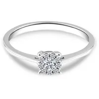 Adam & Eve Verlobungsring mit 10 Brillanten - Diamantring - Goldring 585 mit 0,35 ct. & 0,48 ct. (Gelbgold oder Weißgold, AE31 Solitärring), inklusive Echtheitszertifikat - Gravur möglich silberfarben 52
