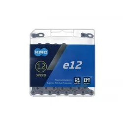 KMC Kette e12 EPT, 12-fach, 130 Glieder, E-Bike-kompatibel, extra langlebig, rostresistent, für hohe Belastungen