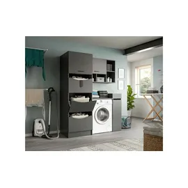xonox.home Waschmaschinenumbau Set Frillensee 126 x 195 cm Grau