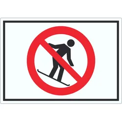 HB-Druck Snowboard fahren verboten Symbol Aufkleber A4 (210x297mm)