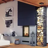 Kratki Kamineinsatz Warmluft NADIA 9 kW Ø 200 - Schwarz