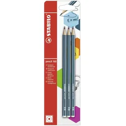 Bleistift - STABILO pencil 160 in petrol - Härtegrad HB - 3er Pack