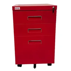 Jet-Line Rollcontainer Schubladenschrank Stahlschrank Bürocontainer Schrank mit Rollen Rollwagen Paul rot Container