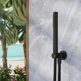 CHRIS BERGEN Handbrause mit Brauseschlauch, schwarz matt 160 cm