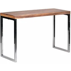 KADIMA DESIGN Konsolentisch ISEN: Flexibel, 120x76x45 cm, Massivholz, Chromgestell, handgefertigt.