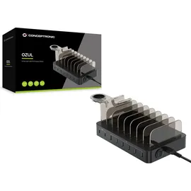 Conceptronic Ozul02b 8-Port 75w USB-PD Ladestation