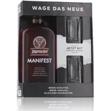 Jägermeister Manifest Kräuterlikör 38% Vol. 0,5l in Geschenkbox mit 2 Gläsern