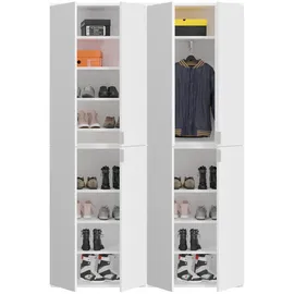inn.furn Schuhschrank weiß Hochglanz, 122 cm, Garderobe, Schuhaufbewahrung, Schuhschränke