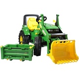 ROLLY TOYS Trettraktor John Deere 7930 mit Frontlader + Mulde, Flüsterlaufreifen