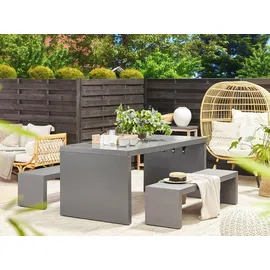 Beliani Gartentisch Grau Stein, Freiform, 108x78x90 cm