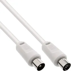 InLine Antennenkabel, 2x geschirmt, ></noscript>75dB, weiß, 2m