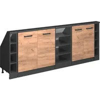 Vicco Dachschrägenschrank-Set Rion, Goldkraft Eiche/Anthrazit, 5er Set