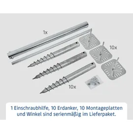 Hörmann Schraubfundament für Gerätehaus Euroline 6 x 6 x 66 cm Silber