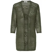 Jdy Damen Strickjacke V-Ausschnitt 3/4 Arm seitliche Schlitze Elegante
