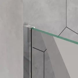 Bernstein Duschabtrennung Walk-In Nano Echtglas Milchglas Wave 1200mm