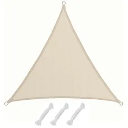 UV Sonnensegel 3x3x3 HDPE Dreieck Sonnenschutz Überdachung Balkon Garten Beige