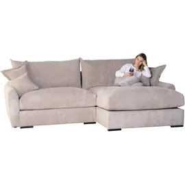 Home Affaire Ecksofa Finca XL L-Form 4 Zierkissen Braun