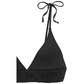 Buffalo Triangel-Bikini, mit gesmoktem Einsatz, schwarz