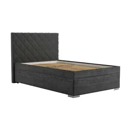 Möbel Kraft Polsterbett 131 x 117 cm Schwarz