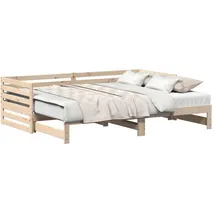 vidaXL Tagesbett mit Ausziehbett 80 x 200 cm braun