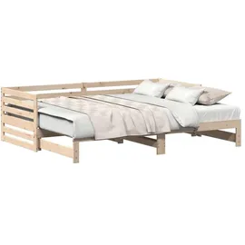 vidaXL Tagesbett mit Ausziehbett 80 x 200 cm braun