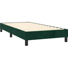vidaXL Boxspringbett mit Matratze & LED Dunkelgrün 90x190 cm Samt