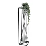 DanDiBo Ambiente Blumenhocker Metall Schwarz Eckig cm Blumenständer Beistelltisch Blumensäule Design Modern Pflanzenständer Pflanzenhocker 100 cm)