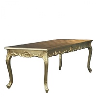 Casa Padrino Barock Esstisch Gold 140cm - Esszimmer Tisch - Möbel