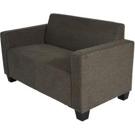 Mendler Sofa-Garnitur Couch-Garnitur 2x 2er Sofa Lyon Stoff/Textil ~ braun