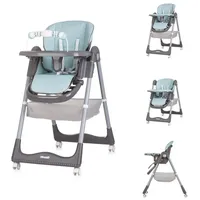 Chipolino Chiplolino Kinderhochstuhl First Spoon Räder klappbar Spielbogen Gurt Fußstütze Farbe:tuerkis