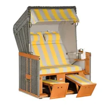 SonnenPartner - Strandkorb Konsul 2-sitzer Halbliegemodell Onix/hellgrau/gelb