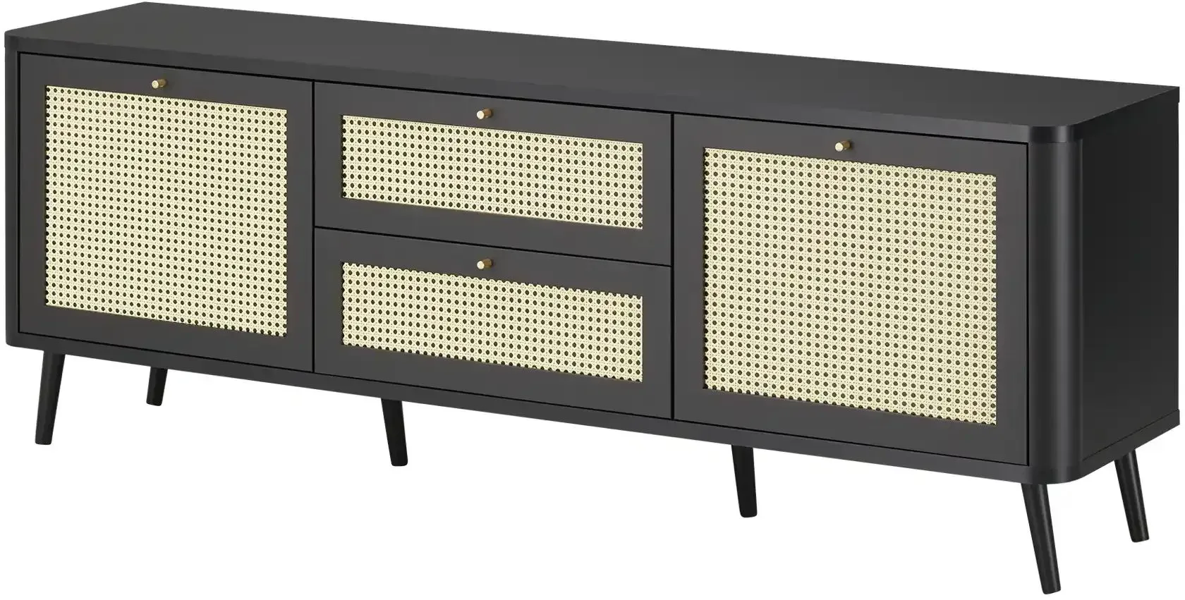 Roomers TV-Lowboard  Vienna Premium , schwarz , Maße (cm): B: 175 H: 60,3 T: 40.0
