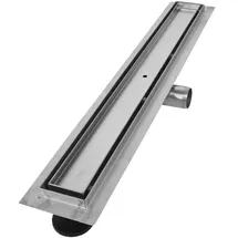 VILSTEIN Duschrinne 120cm, Edelstahl Bodenablauf Komplettset, extra flach, Siphon mit Geruchsstop, Haarsieb