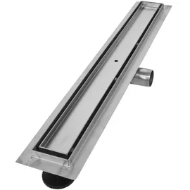 VILSTEIN Duschrinne 120cm, Edelstahl Bodenablauf Komplettset, extra flach, Siphon mit Geruchsstop, Haarsieb
