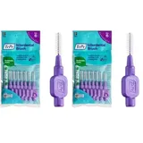 TePe Interdentalbürste Lila ISO-Größe 6 (1,1 mm) / Für eine einfache und gründliche Reinigung der Zahnzwischenräume / 1 x 8 Interdentalbürsten (Packung mit 2)