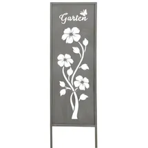 levandeo Gartenaufsteller Garten H83cm Metall Grau Gartenstecker Stele Garten-Deko Deko Gartenstele Blume
