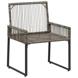 vidaXL Gartenlounge Set 7-tlg. Grau/Marineblau