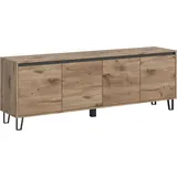 INOSIGN Lowboard »BALTIC, Breite 184cm, grifflose Fronten, Metall-Füße,4 Türen, 4 Fächer«, TV-Möbel, TV-Schrank, TV-Lowboard, Mediaboard