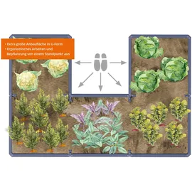 GARANTIA Ergo Quadro U L Wood 240 x 160 x 75 cm Braun