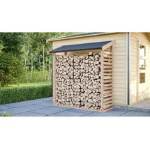 Karibu Kaminholzunterstand L Holz 165,2 x 60,4 cm inkl. Dacheindeckung Naturbelassen