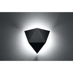 Wandleuchte Wandlampe Stahl Schwarz Design H 27 cm Wohnzimmer Schlafzimmer Flur