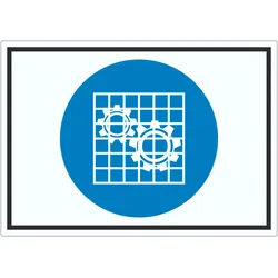Absperrung prüfen Symbol Aufkleber A4 (210x297mm)