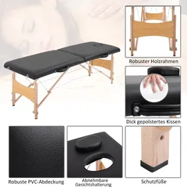 Homcom Massageliege Mobiler Massagetisch Höhenverstellbar Kosmetik Bank Holz