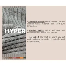 TRENDMANUFAKTUR Eckcouch Cord 2-Sitzer Grau