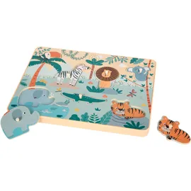 Small Foot Company Motorikbrett Setzpuzzle Tierlaute Safari transparent