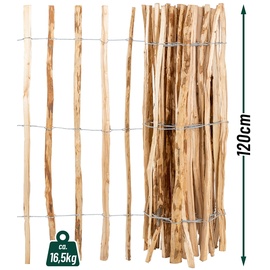 Voss.garden Staketenzaun 60cm, Gartenzaun aus Haselnuss Rollzaun Teichzaun
