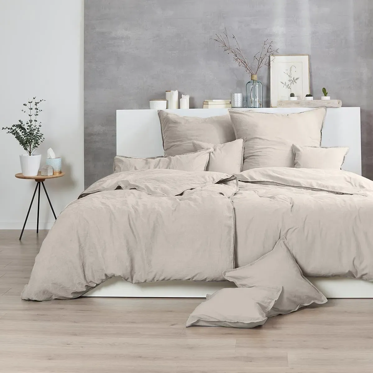 Enrico Coss Bettwäsche Stonewashed Kissenbezug einzeln 40x80 cm | leinen - beige