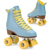 attabo Rollschuhe Mädchen Cascada Größe 36 EU Ökoleder Obermaterial Belüftung Aluminium Kufe 82A Räder Roller Skates mit Zehenschutz und Sicheres Bremsen