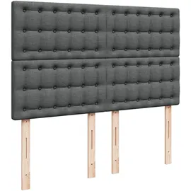 vidaXL Boxspringbett 140 x 200 cm Dunkelgrau