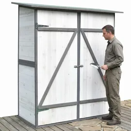 MuCoLa Gartenhaus 1,4 x 1,4 m Weiß/Grau